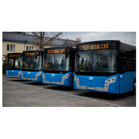 New Solaris electric busses in JGSP are equipped with Novatronic LED destination displays